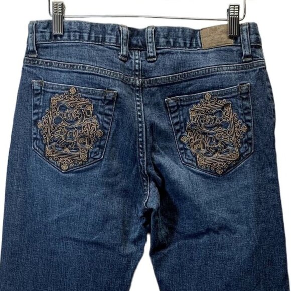 Disney Parks WDW Jeans Womens 6 Mickey Mouse Embroidered Pockets Straight Leg - Picture 15 of 15